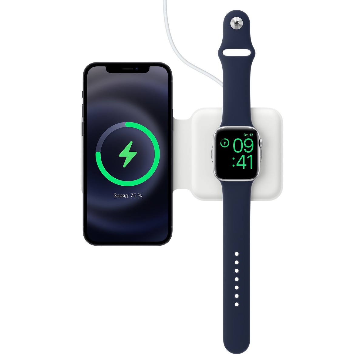 MagSafe Duo, где шайба под часы сложена 