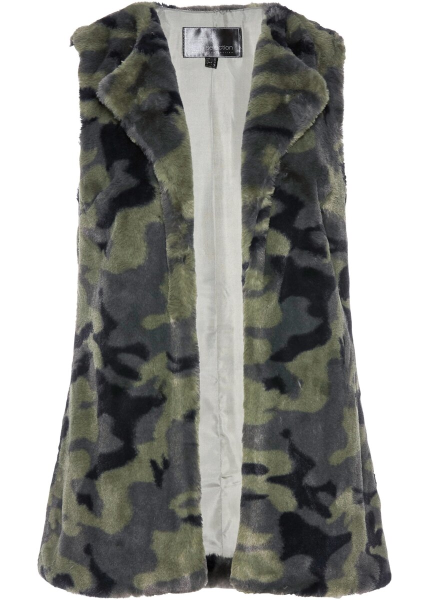 Фото меховой жилетки. Вид спереди.