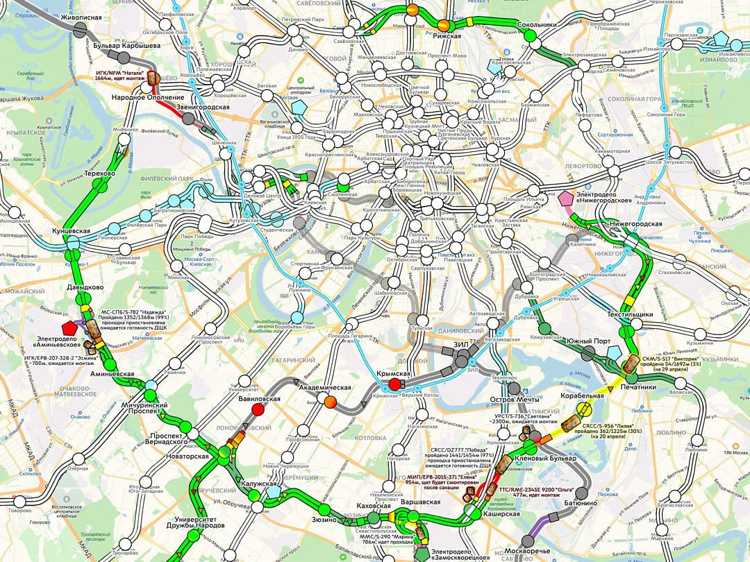 Схема троицкой линии московского метро