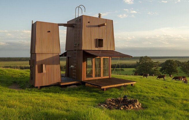 Австралийский дом раскрывающийся как цветок в открытом состоянии