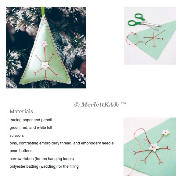 Felt hearts, stars, and trees