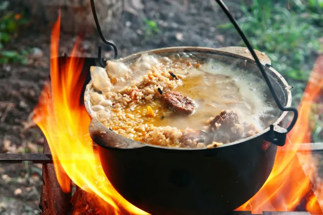 Шурпа на костре 