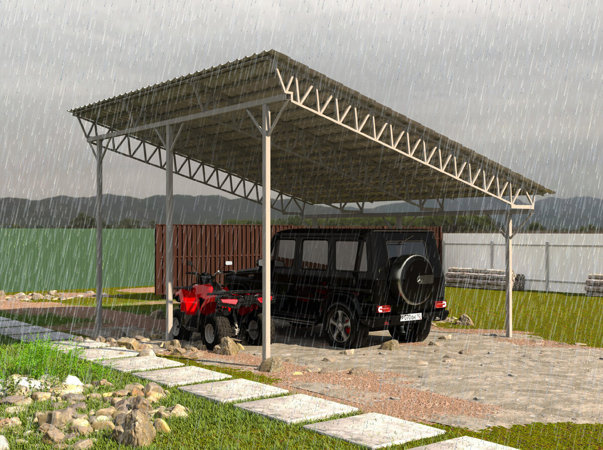 Навес - надежная защита авто от погодных условий 