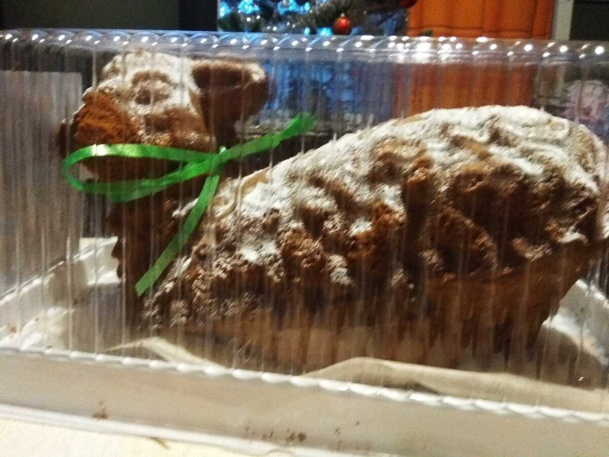 Рождественский кекс в упаковке