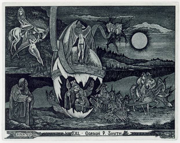 Василий Фенчак, «Alter Ego», экслибрис, офорт, травленый штрих.