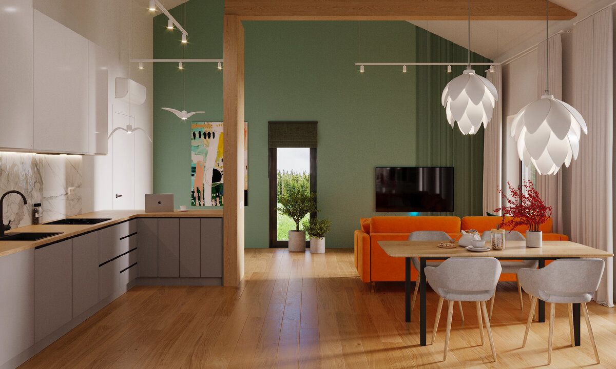 Кухня-гостиная в мастер-проекте Solen.House