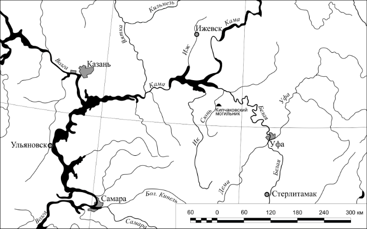     Местоположение курганно-грунтового могильника Кипчаковский-I Сергей Зубов и Светлана Ронжова / Археология Евразийских степей, 2022