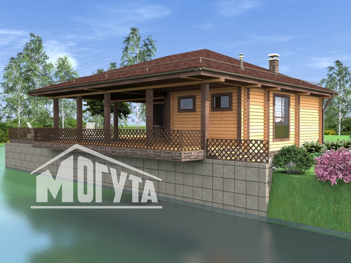 баня с открытым бассейном Могута