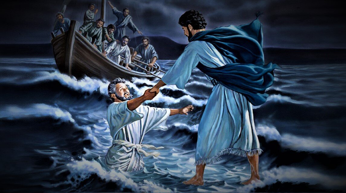 Хождение Иисуса Христа и апостола Петра по водам...