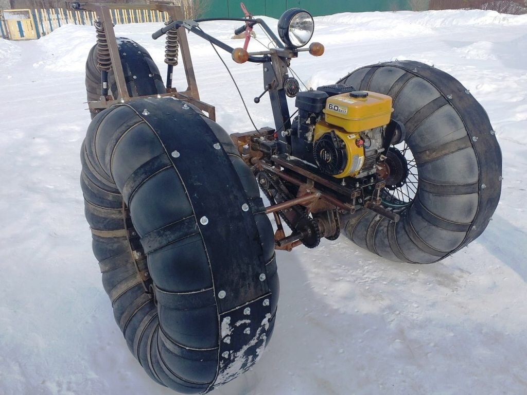 Самодельный снегоход FishingMobile для зимней рыбалки