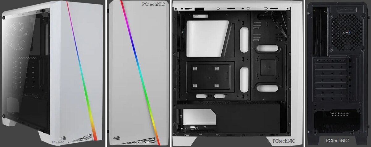 Светодиодная RGB - подсветка на передней панели, т.е. можно взять вентиляторы без подсветки / боковое окно акрил / на переднюю панель установить можно СВО размером 240 мм. / поддержка установки двух 3.5 HDD и двух 2.5 HDD - SSD / съемный пылевой фильтр и магнитный пылевой фильтр на верхней панели для легкой очистки / 