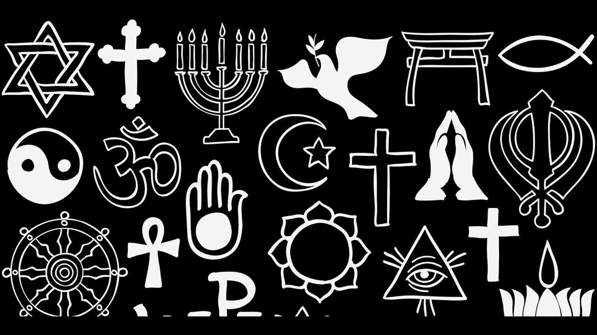 Symbols 3. Религиозные символы. Символы религий. Символы Мировых религий. Культовые символы.
