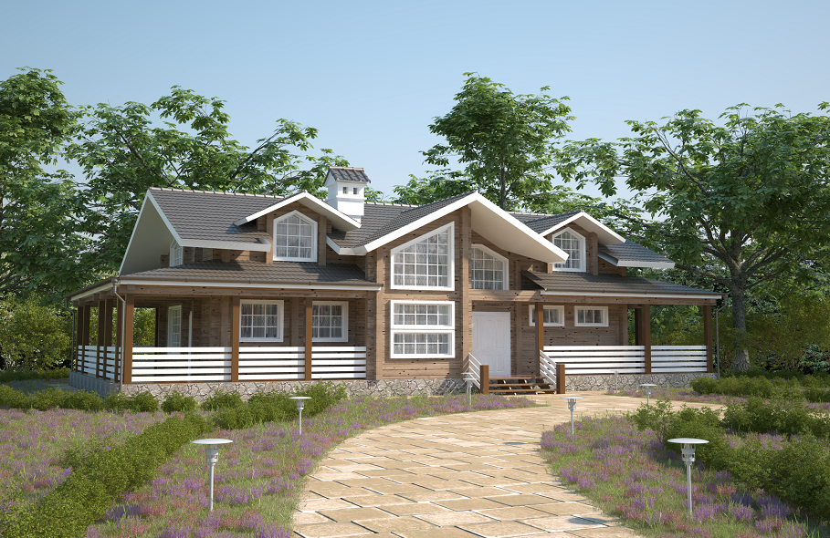 проект дома из клееного бруса 10 на 19 кв.м