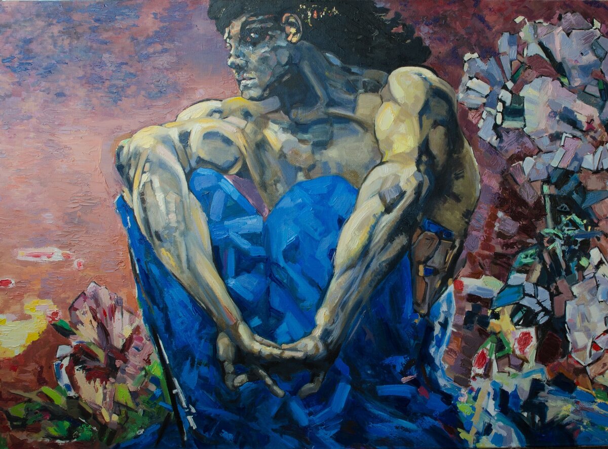 Михаил Врубель. Демон сидящий. Изображение взято на  сервисе "Яндекс. Картинки".