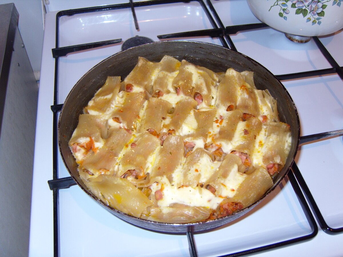 каннеллони с ветчиной и сыром в духовке рецепт | Дзен