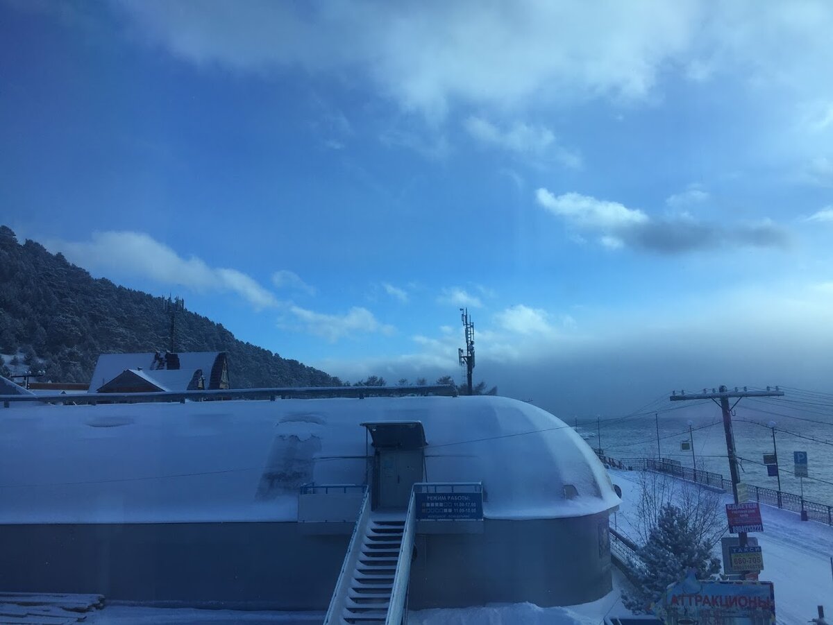 Нерпинарий в Листвянке. Вид из номера отеля