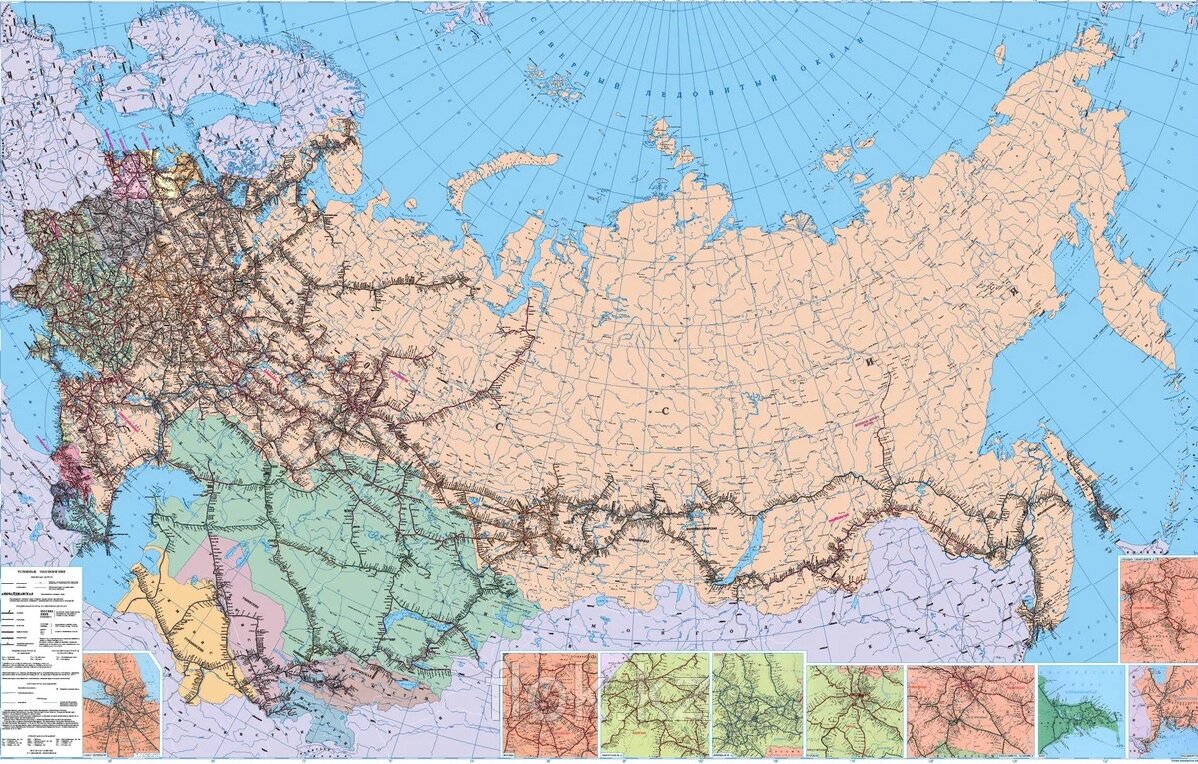 Карта железных и автомобильных дорог