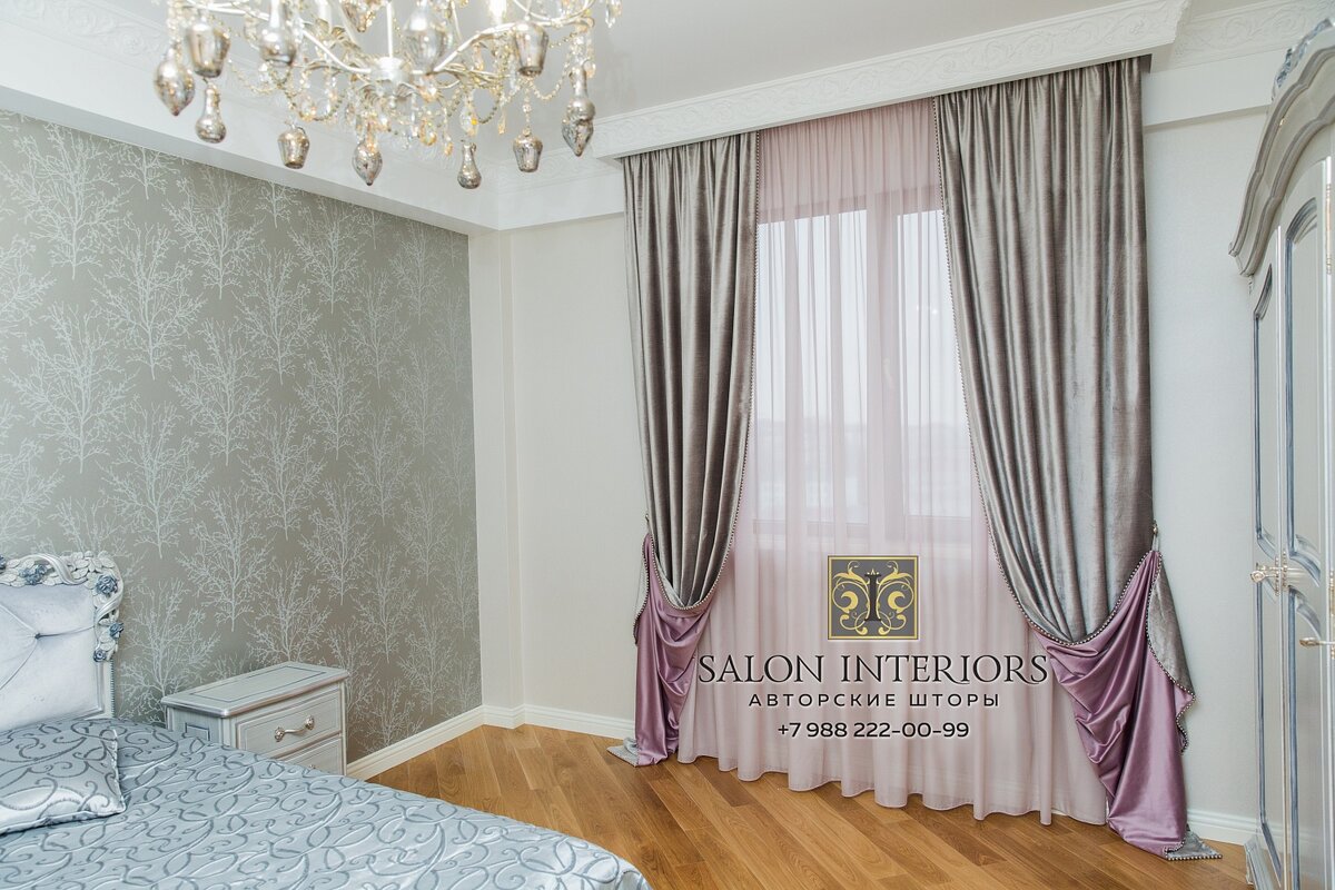 Шторы ручной работы на подкладе от SALON INTERIORS