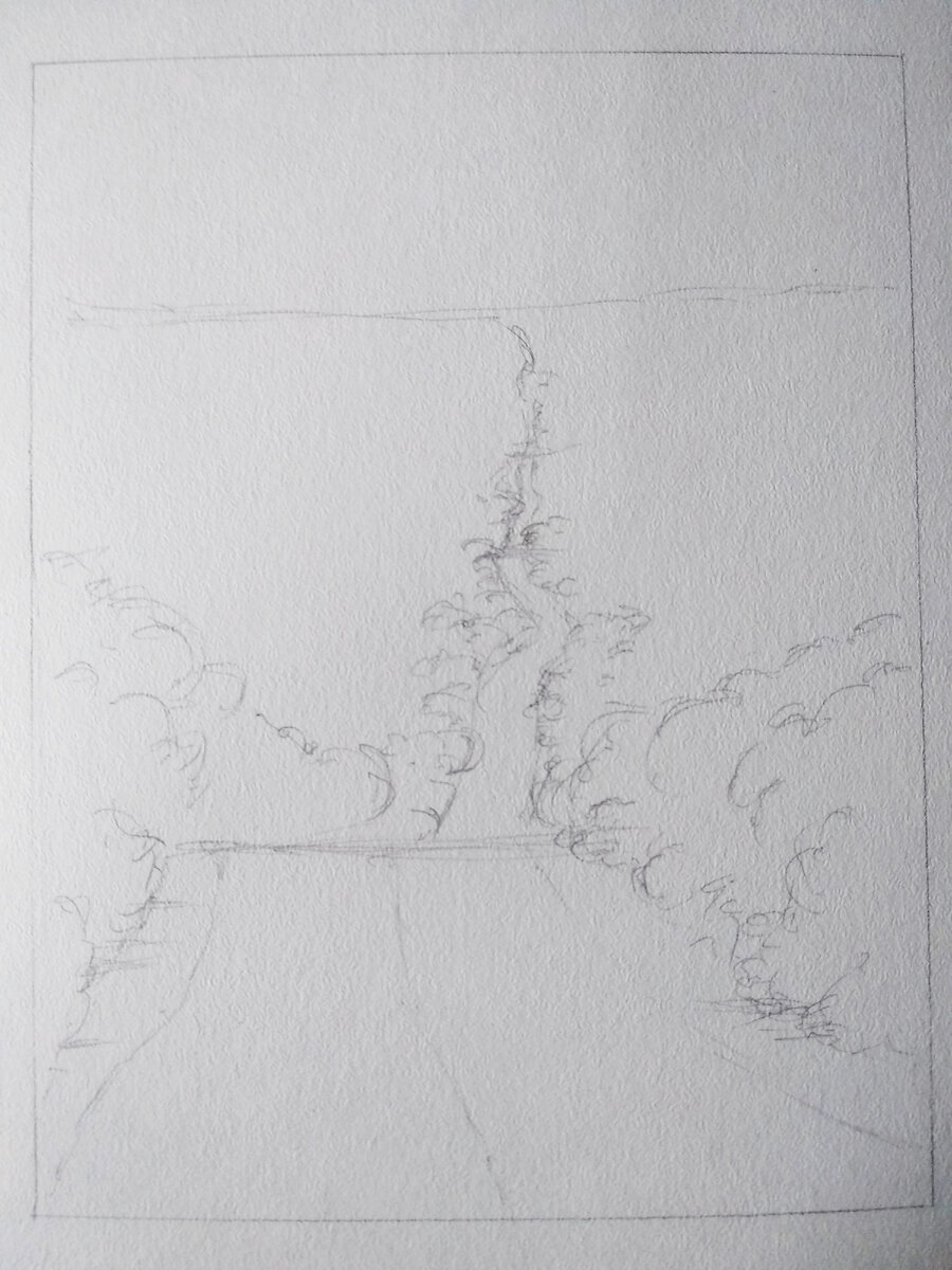 Делаем карандашный набросок, чтобы было проще ориентироваться во время покраса.