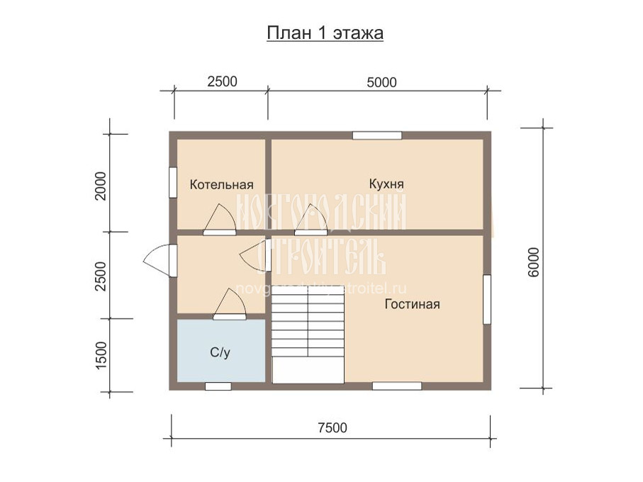 Проект дома 7 5х7 5 1 этаж