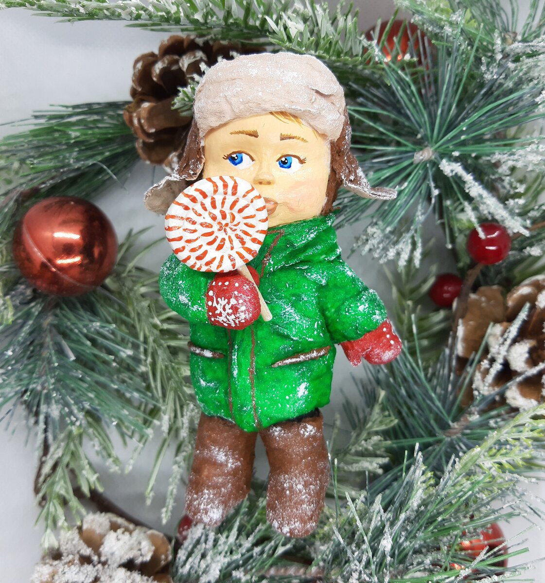 Моя ватная игрушка на елку