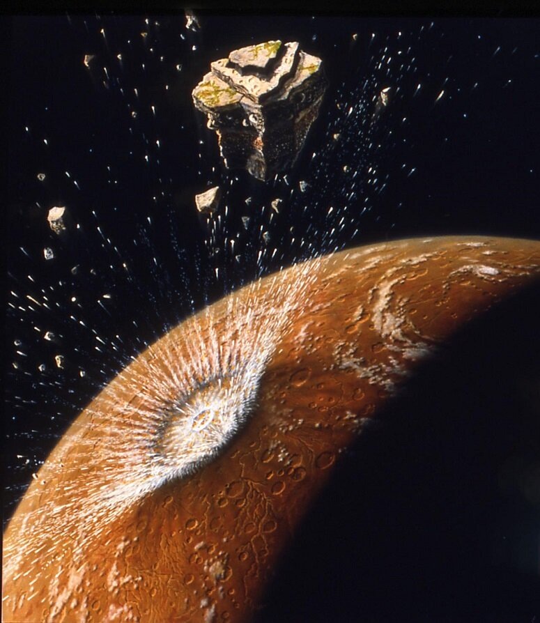 Падение метеорита на Марс (Арт)
