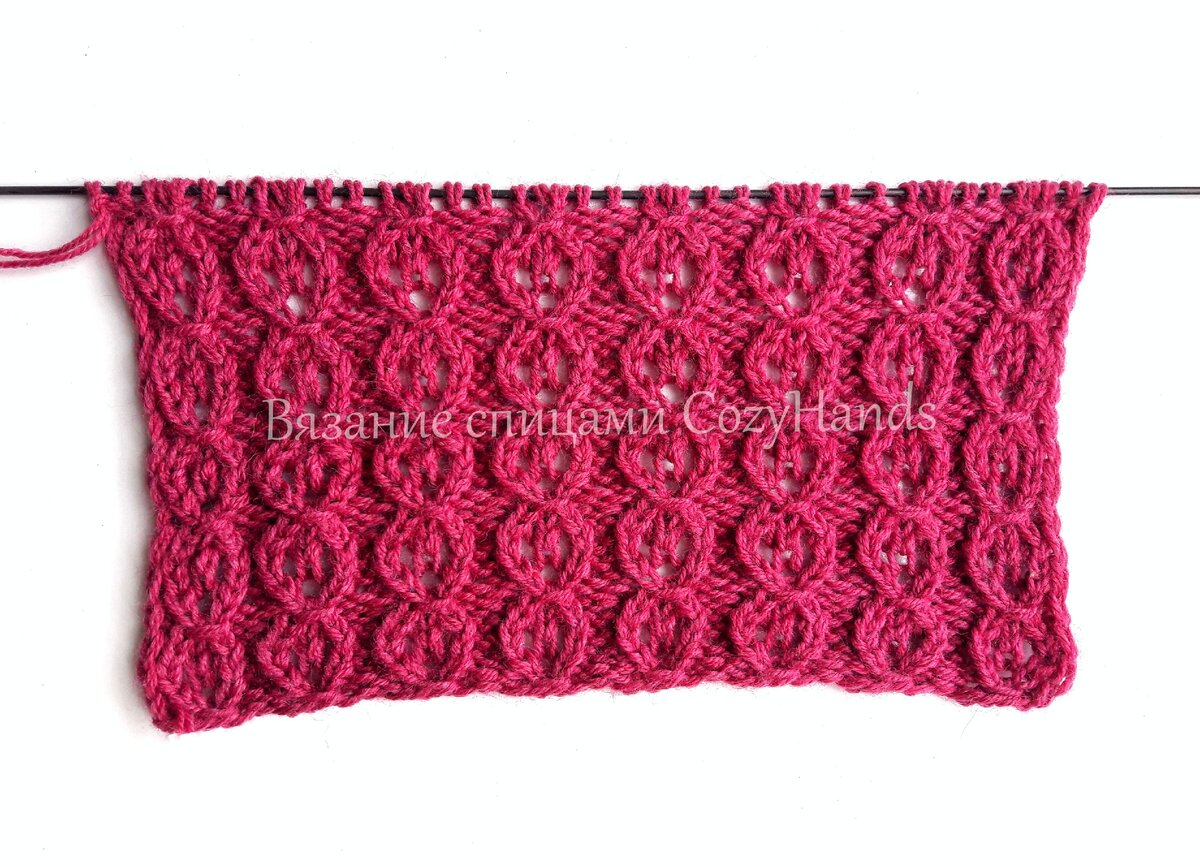 Красивый ажурный узор спицами