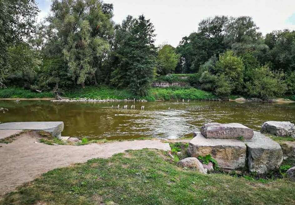 Вид от Брестской крепости на о. Пограничный в наши дни