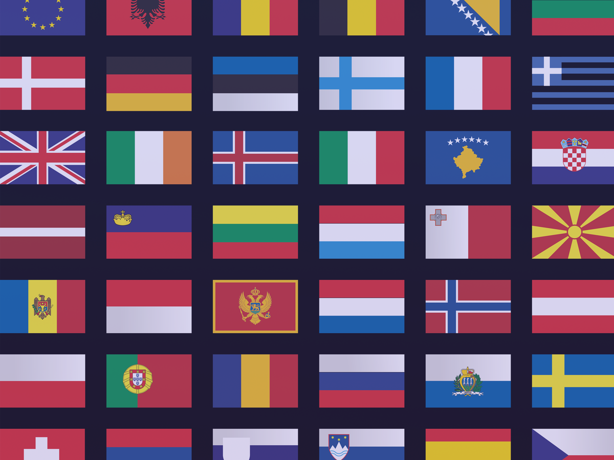 Национальные флаги европейских государств