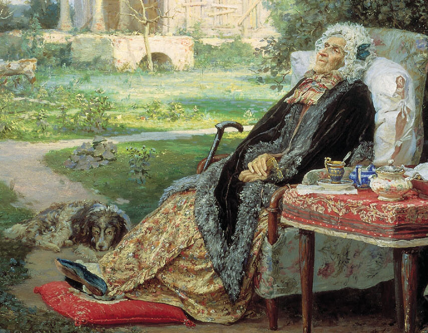 В.М.Максимов. Всё в прошлом. 1889. Государственная Третьяковская галерея, фрагмент 