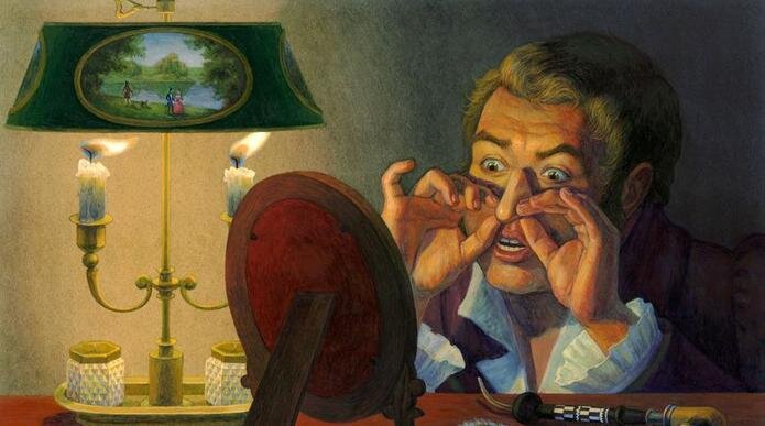                      Иллюстрация к повести Гоголя "Нос" из открытых источников