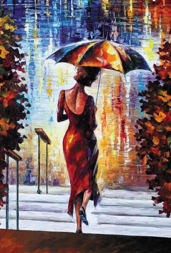 "Под зонтом". Леонид Афремов