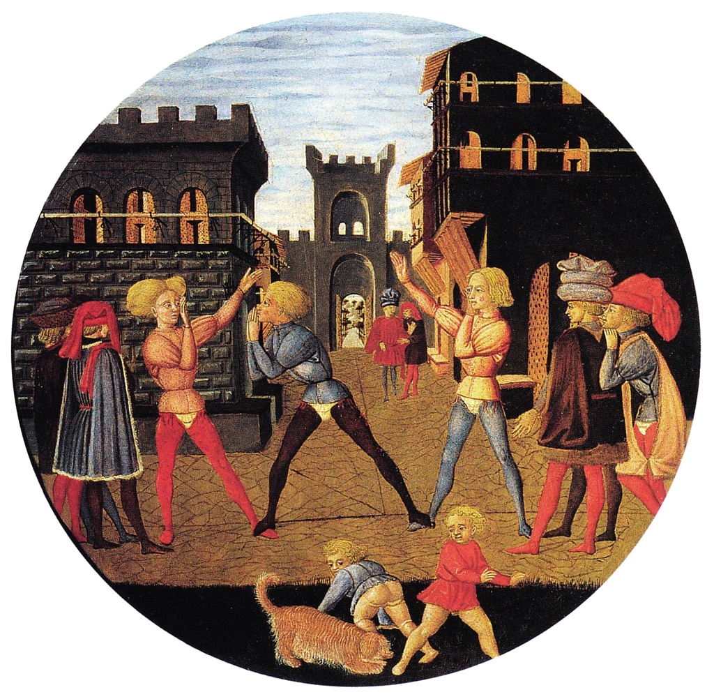 "Юноши, играющие в чиветтино", Скеджа, ок. 1450. (сс) Wikimedia Commons