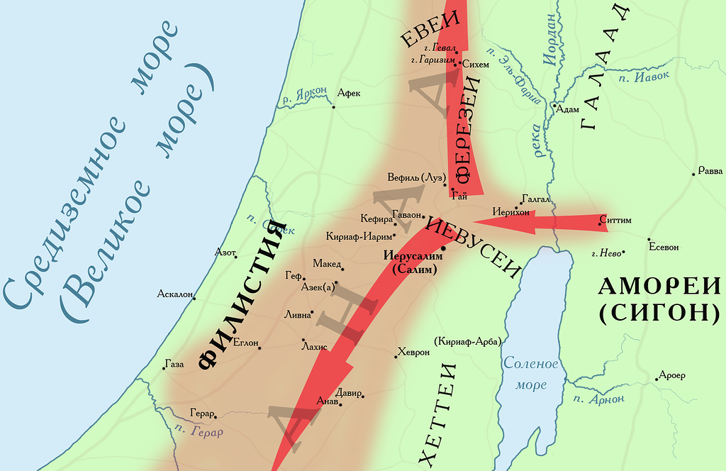 Карта древнего израиля в библейские времена