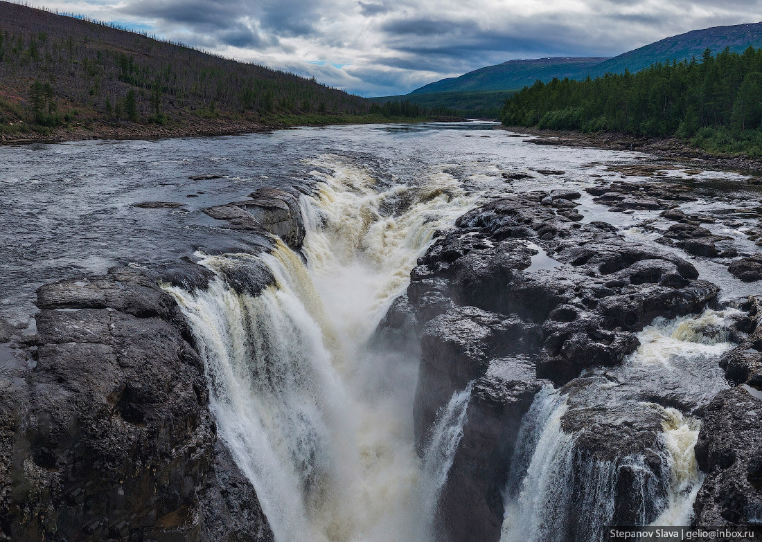 Водопад Южный Нералах плато Путорана