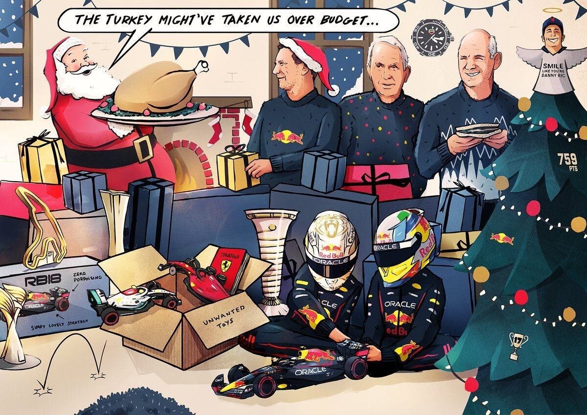 Рождественская открытка Red Bull RacingФото: Red Bull Content Pool  📷
