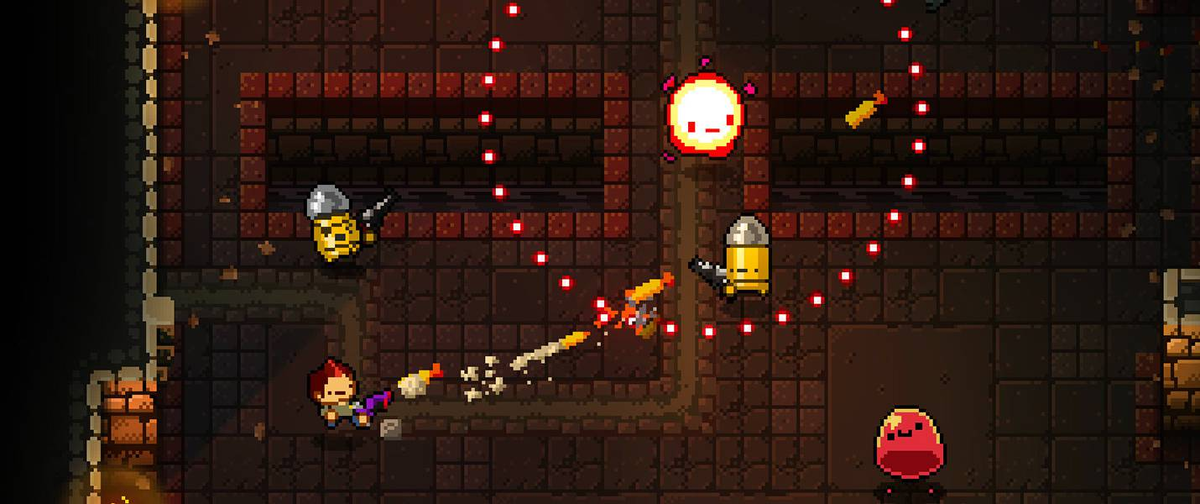 Enter the gungeon комната с вагонетками