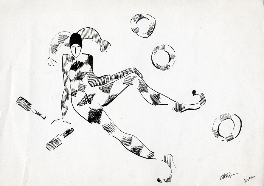 Арлекин отдыхает. Рисунок автора статьи