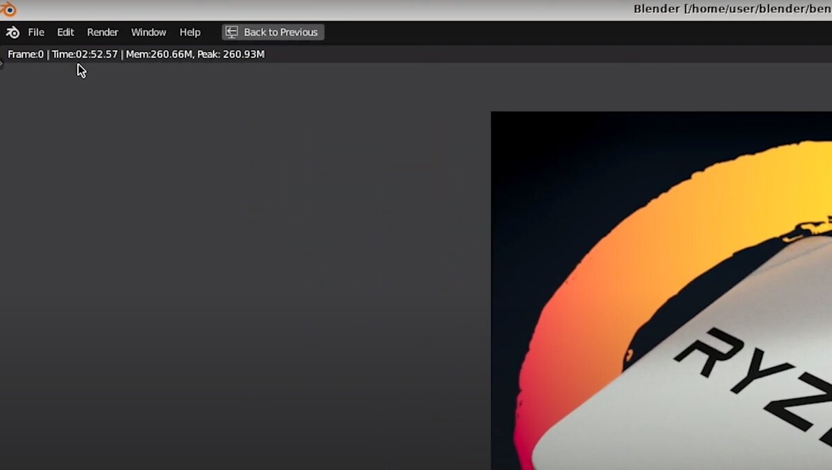 Результат тестирования процесора Эльбрус-8С @ 1,3 ГГц в программе рендеринга Blender 2.8. Изображение взято в сети Интернет в свободном доступе.