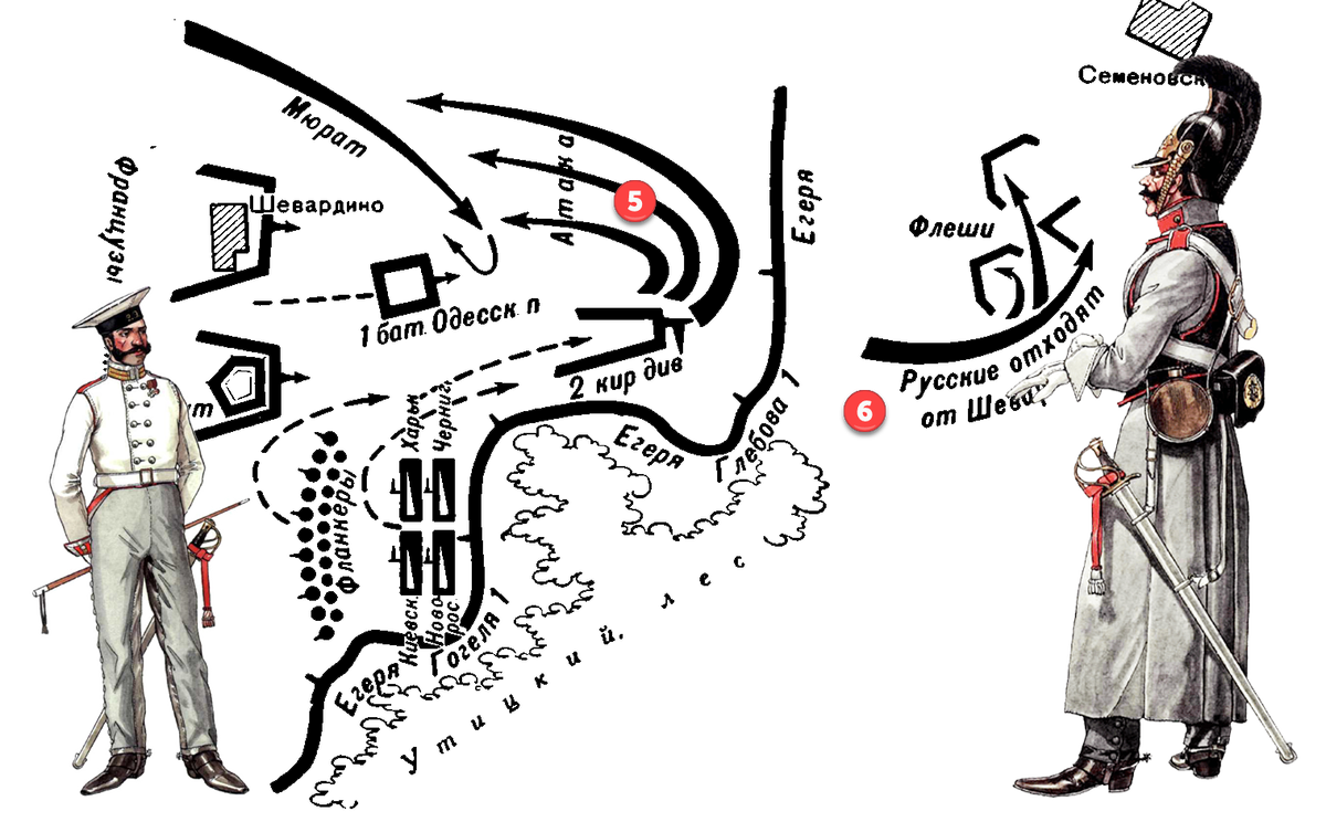 Слева направо: кавалергард вне строя и кирасир вне строя/ на походе