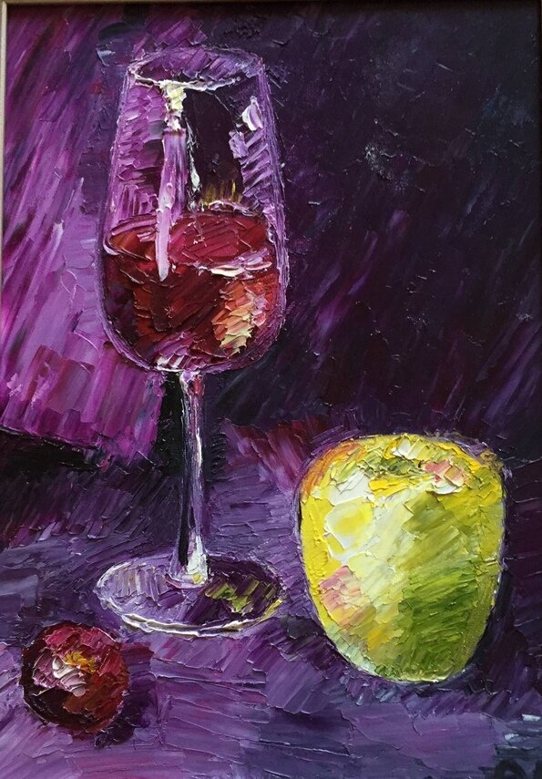 "Любительница красного". Авторская живопись, 2015 год.