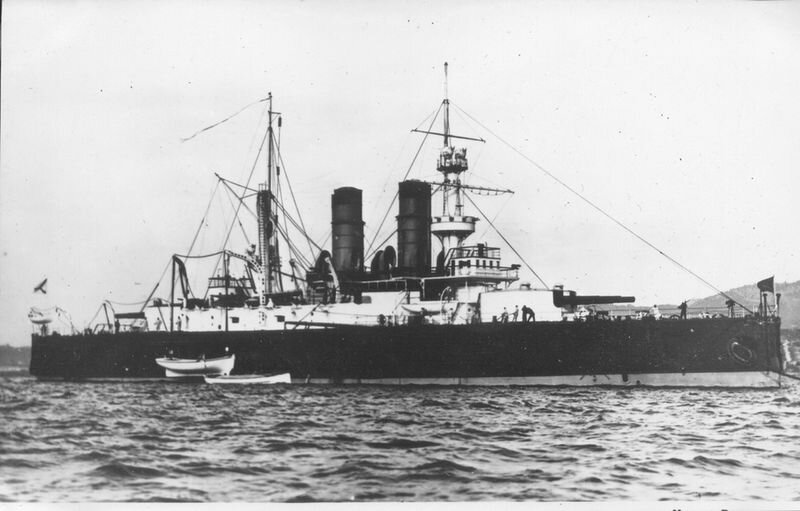 Эскадренный броненосец «Сисой Великий» перед отправкой в Средиземное море 1886 год