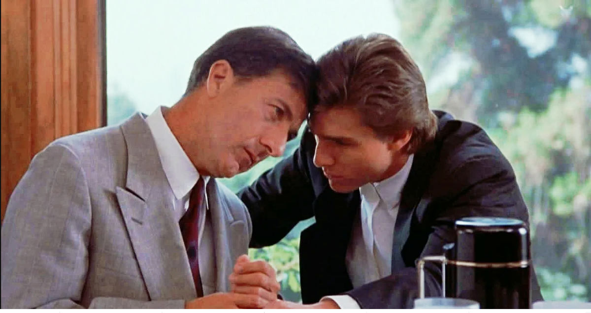 Кадр из фильма «Человек дождя» (Дастин Хоффман в роли Ким Пика). Ким Пик аутист.