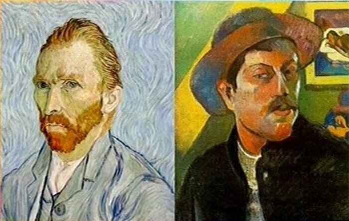 Ван Гог слева и Поль Гоген справа. Источник: https://kulturologia.ru/blogs/210815/25910/