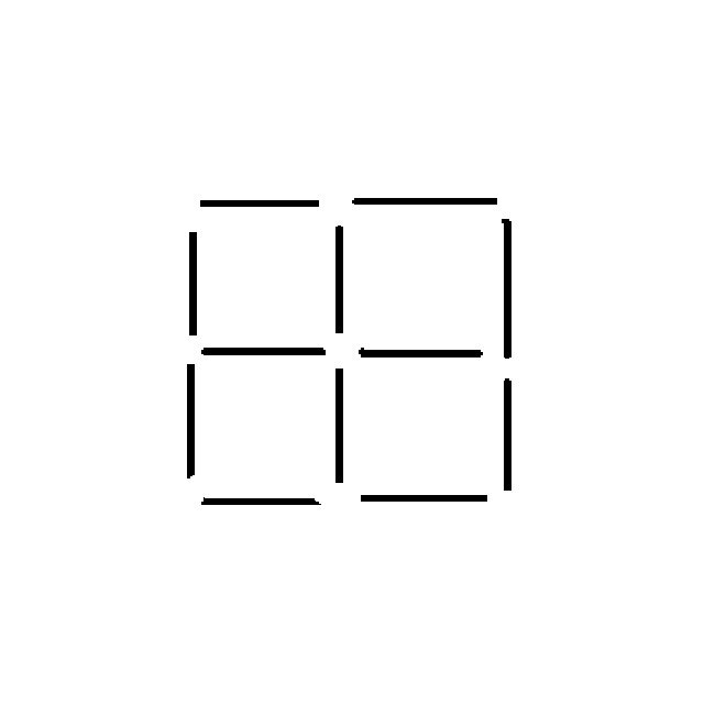 2) Переместите три спички так, чтобы стало три квадрата!!!