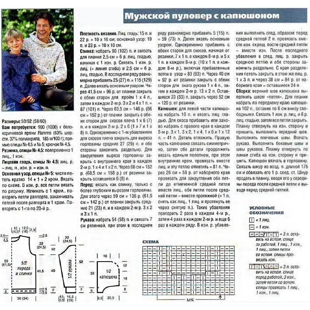 Мужской свитер описание схема