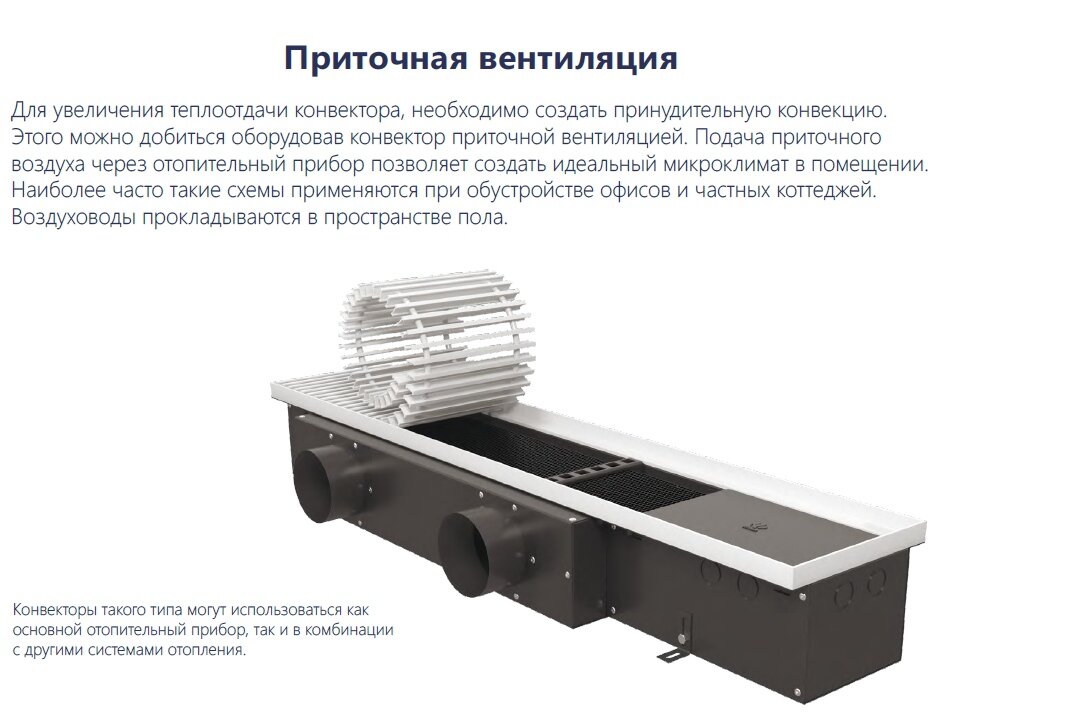 Конвектор Vitron с приточной вентиляцией.