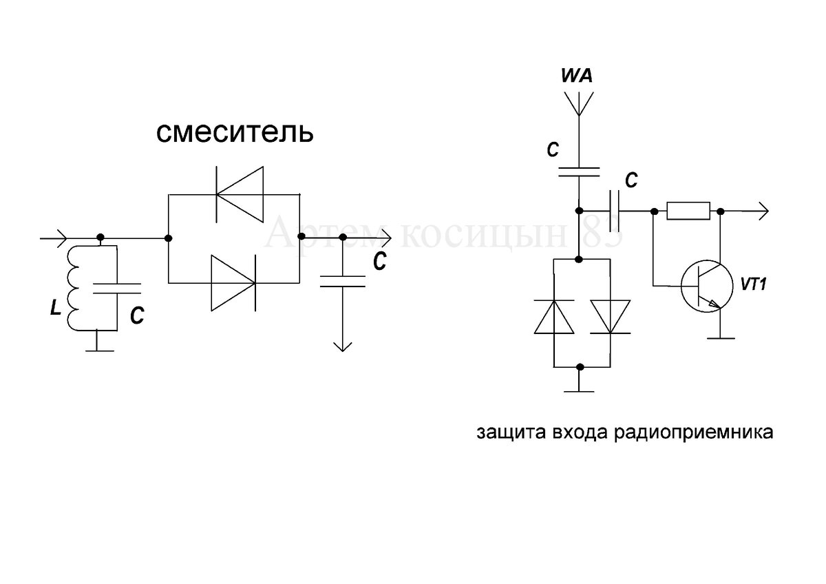 Подключение двух диодов