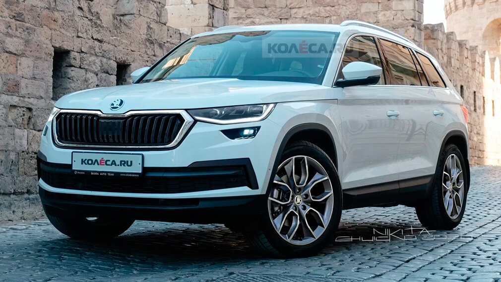 Рендер обновленного кроссовера Skoda Kodiaq