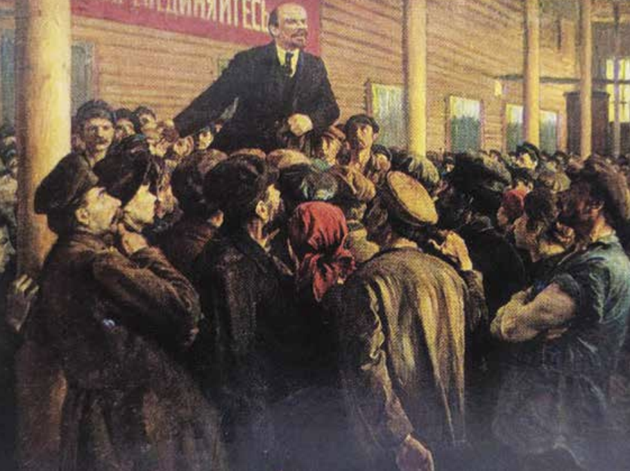 Выступление В. И. Ленина на заводе Михельсона. Борис Владимирский, 1925 год. Источник: «Дилетант»